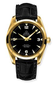 Omega Seamaster Aqua Terra 150M Co-Axial 39.2 Railmaster Yellow Gold / Black Alligator